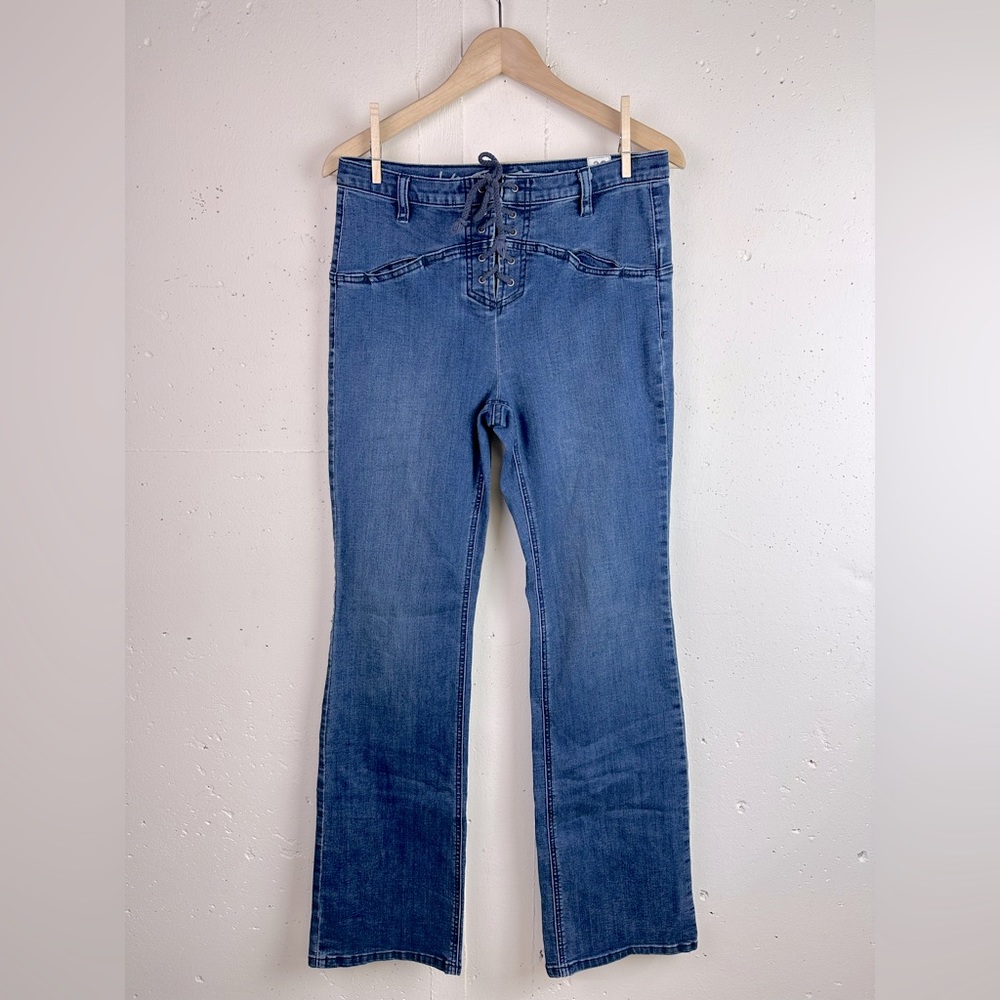Free People Lace Up Boot Cut Jeans